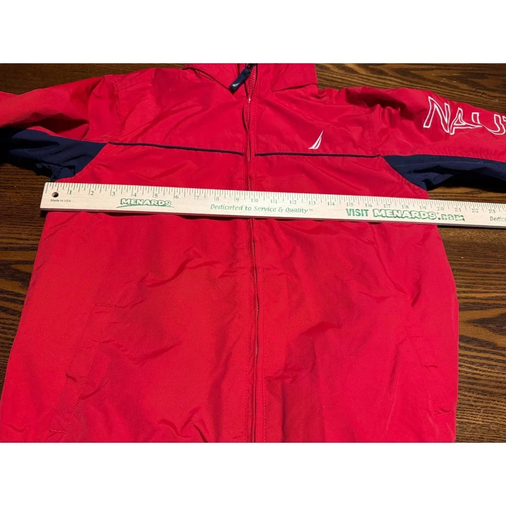 Kids Nautica Red‎ Navy Blue Windbreaker Jacket Size M 10 12 Zip Up Logo